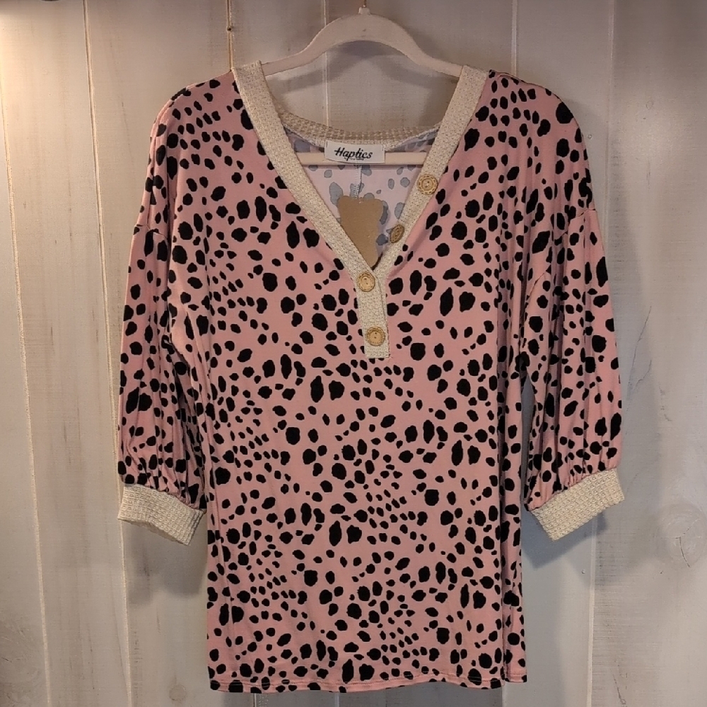 Pink Leopard Print Women's Top